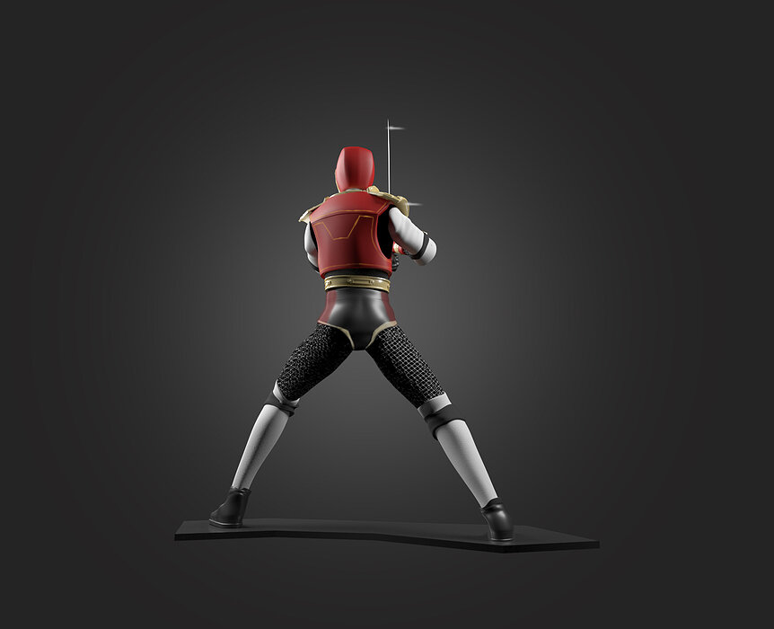 Jiraya 3D Print star wars character holding sword STL Model — view 3