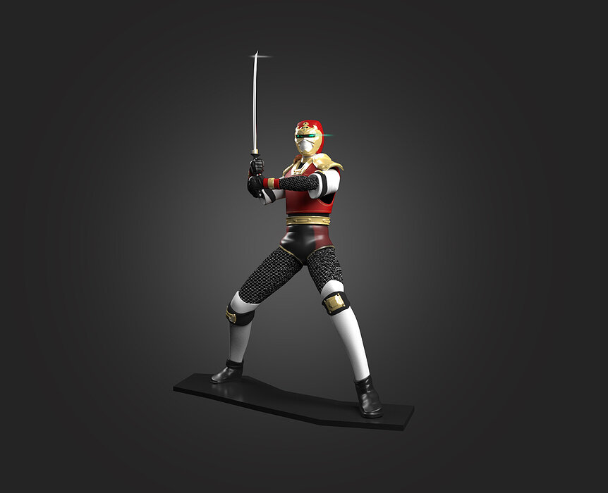 Jiraya 3D Print star wars character holding sword STL Model — view 4