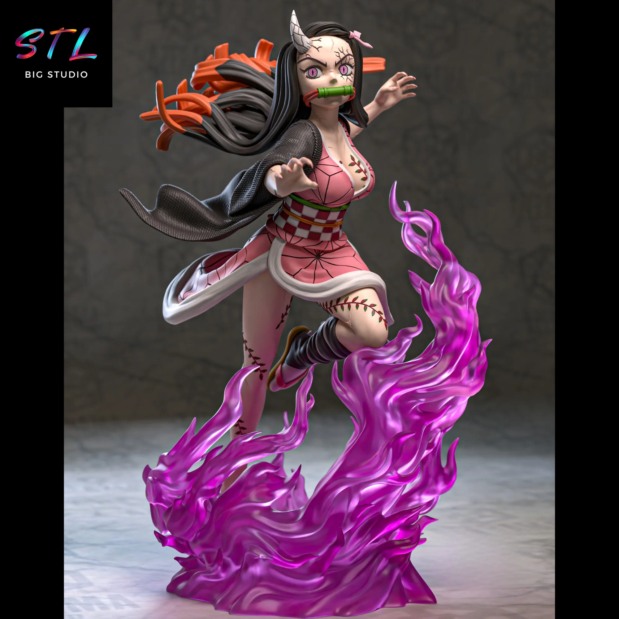 Nezuko Kamado Demon Form STL | Demon Slayer | 3D Printable Figure Model