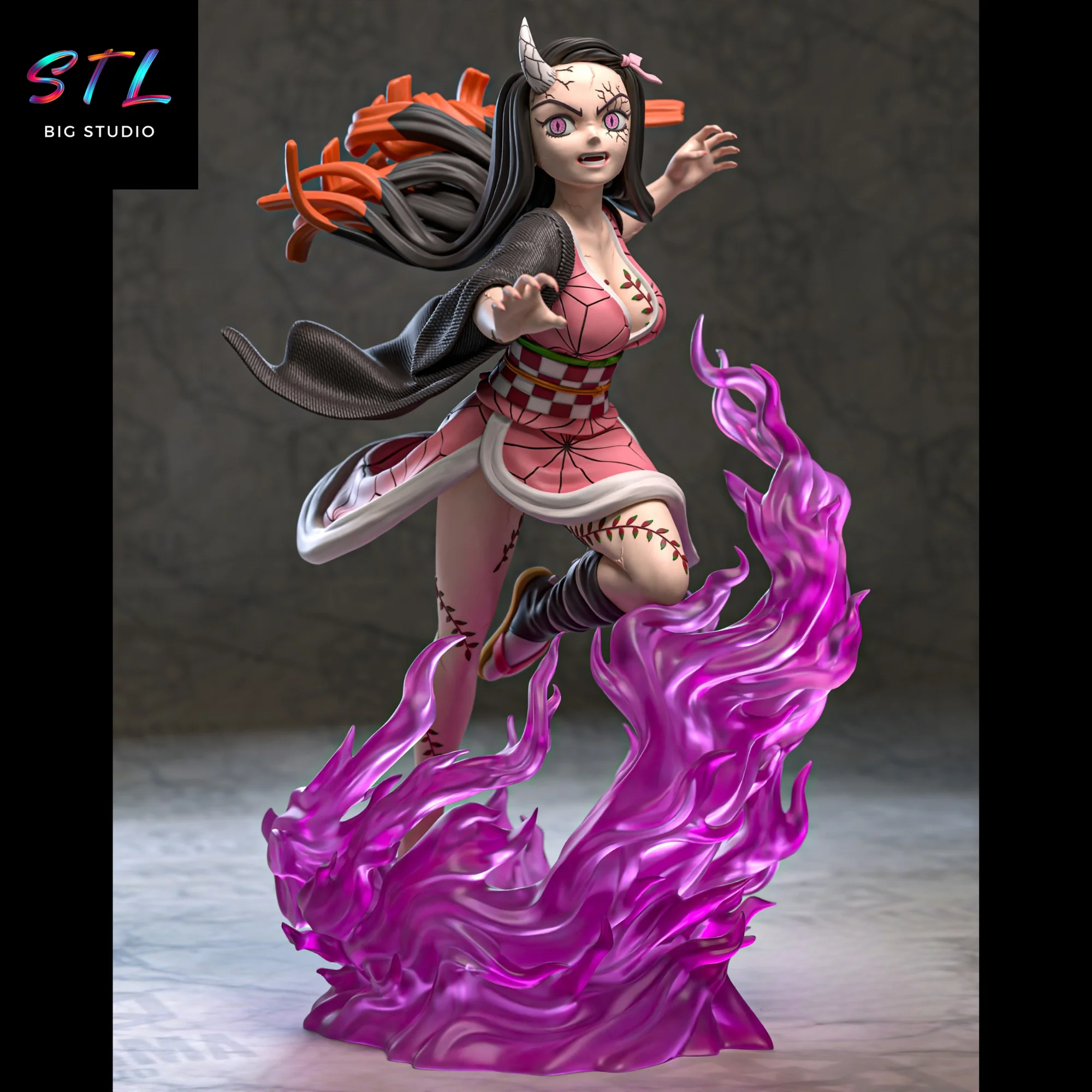 Nezuko Kamado Demon Form STL | Demon Slayer | 3D Printable Figure Model — view 2