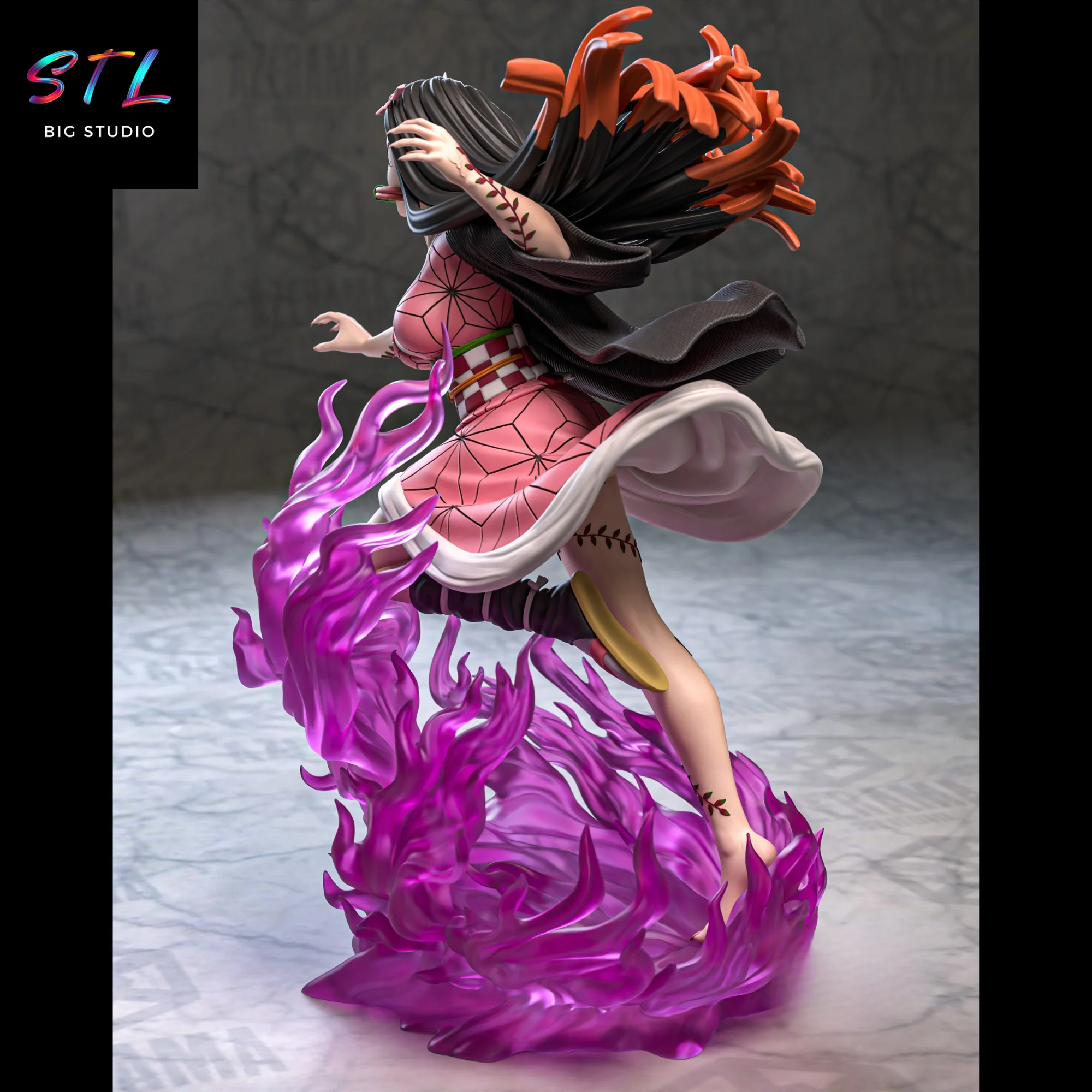 Nezuko Kamado Demon Form STL | Demon Slayer | 3D Printable Figure Model — view 3