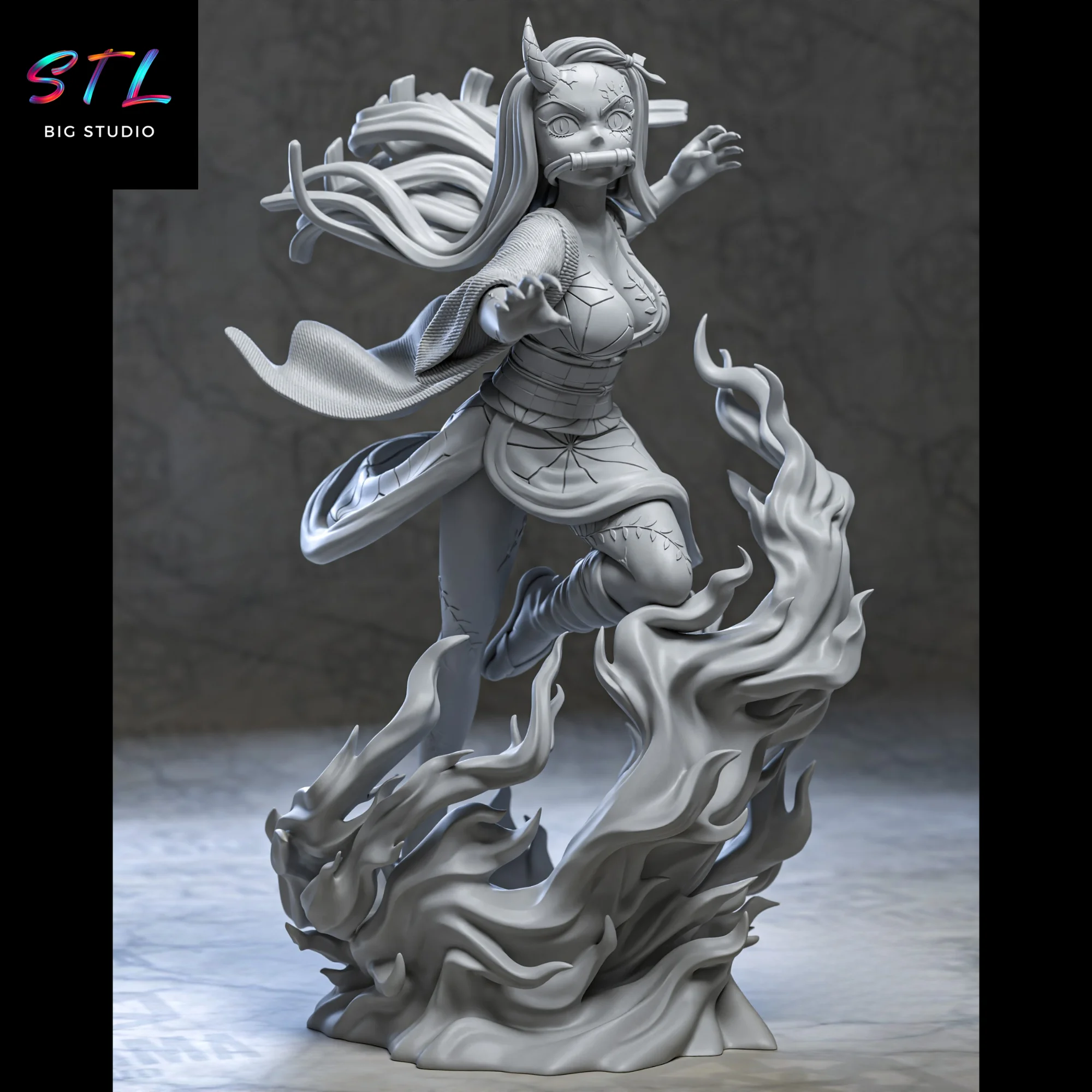 Nezuko Kamado Demon Form STL | Demon Slayer | 3D Printable Figure Model — view 6