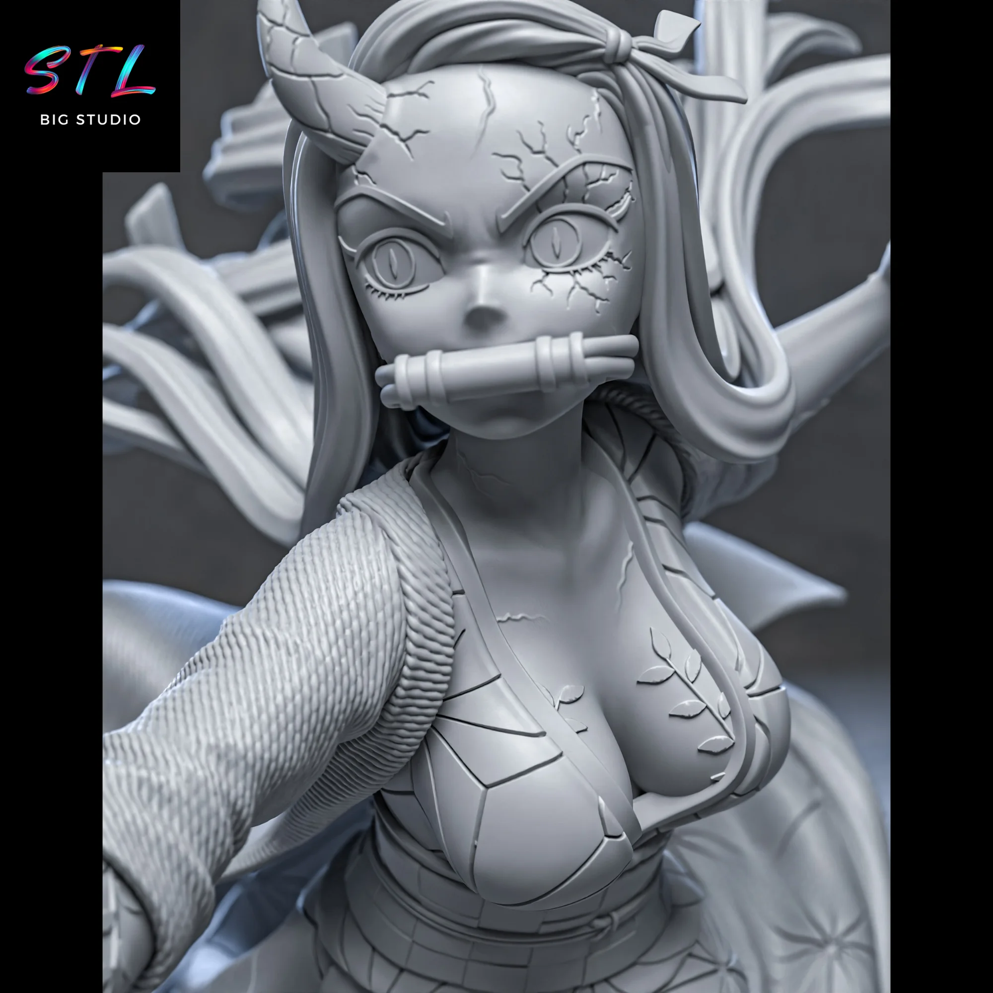 Nezuko Kamado Demon Form STL | Demon Slayer | 3D Printable Figure Model — view 7