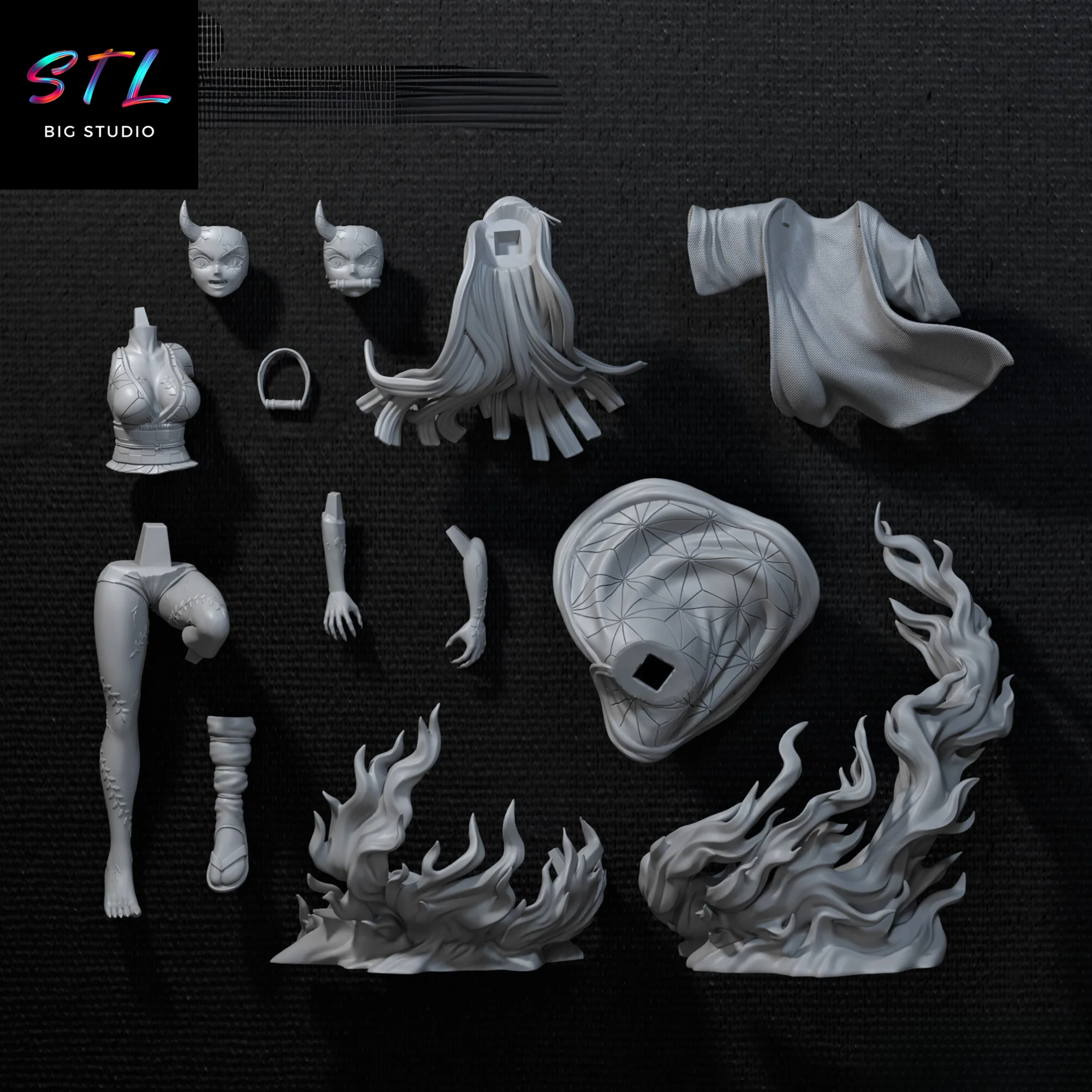 Nezuko Kamado Demon Form STL | Demon Slayer | 3D Printable Figure Model — view 8