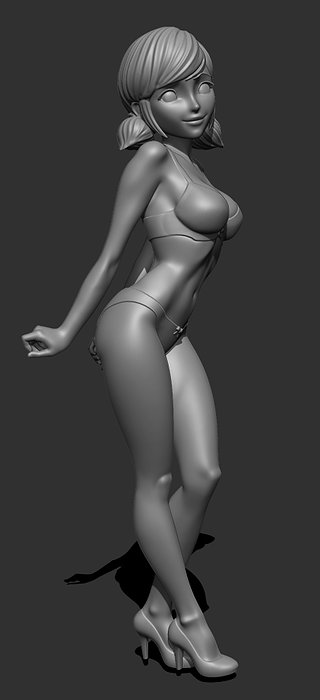 Marinette Ladybug lingerie version 2 3D STL Model — view 2
