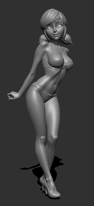Marinette Ladybug lingerie version 2 3D STL Model — view 6