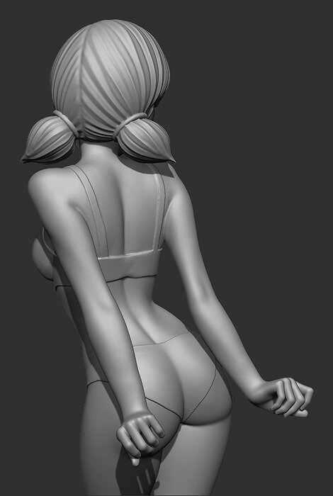 Marinette Ladybug lingerie version 2 3D STL Model — view 7