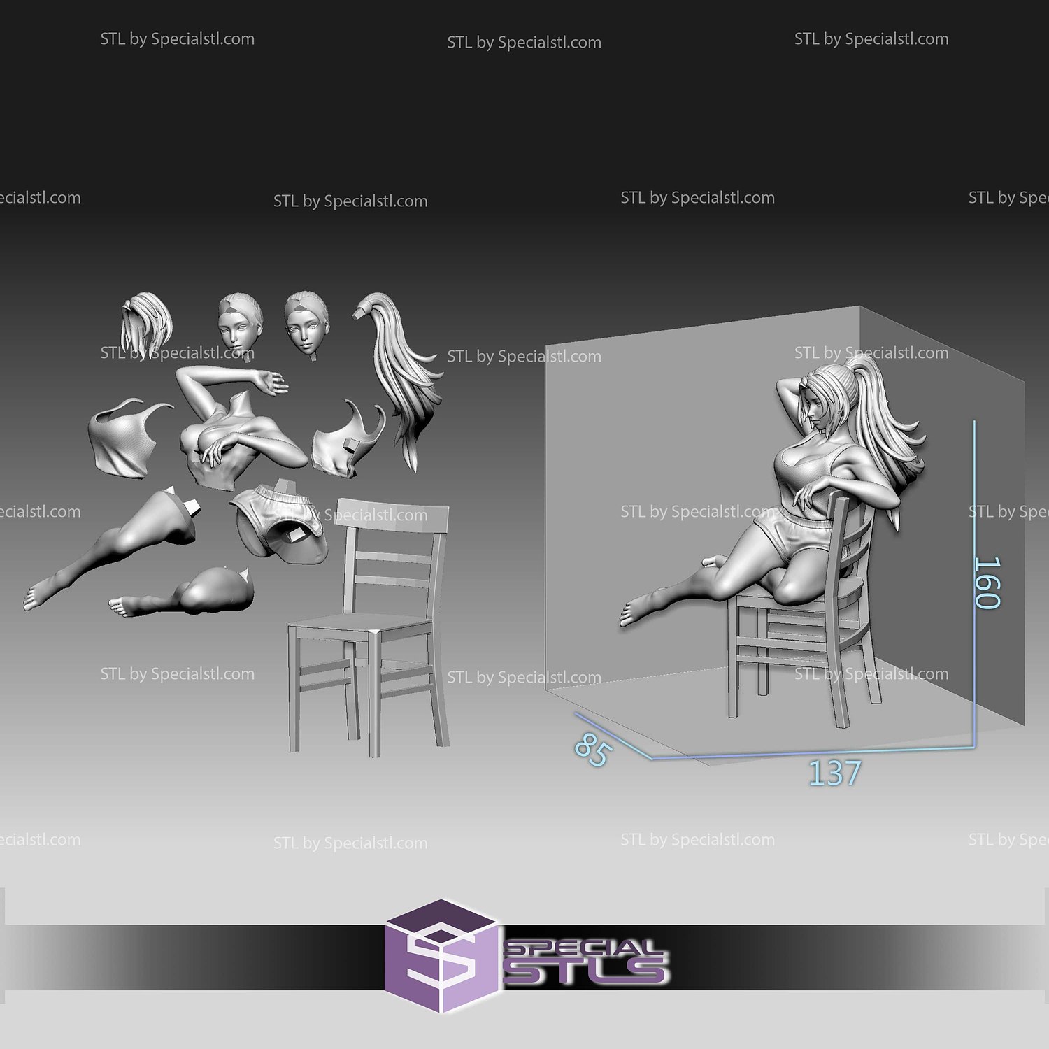Mai Shiranui Home Outfit 3D Printer Files STL Model — view 7