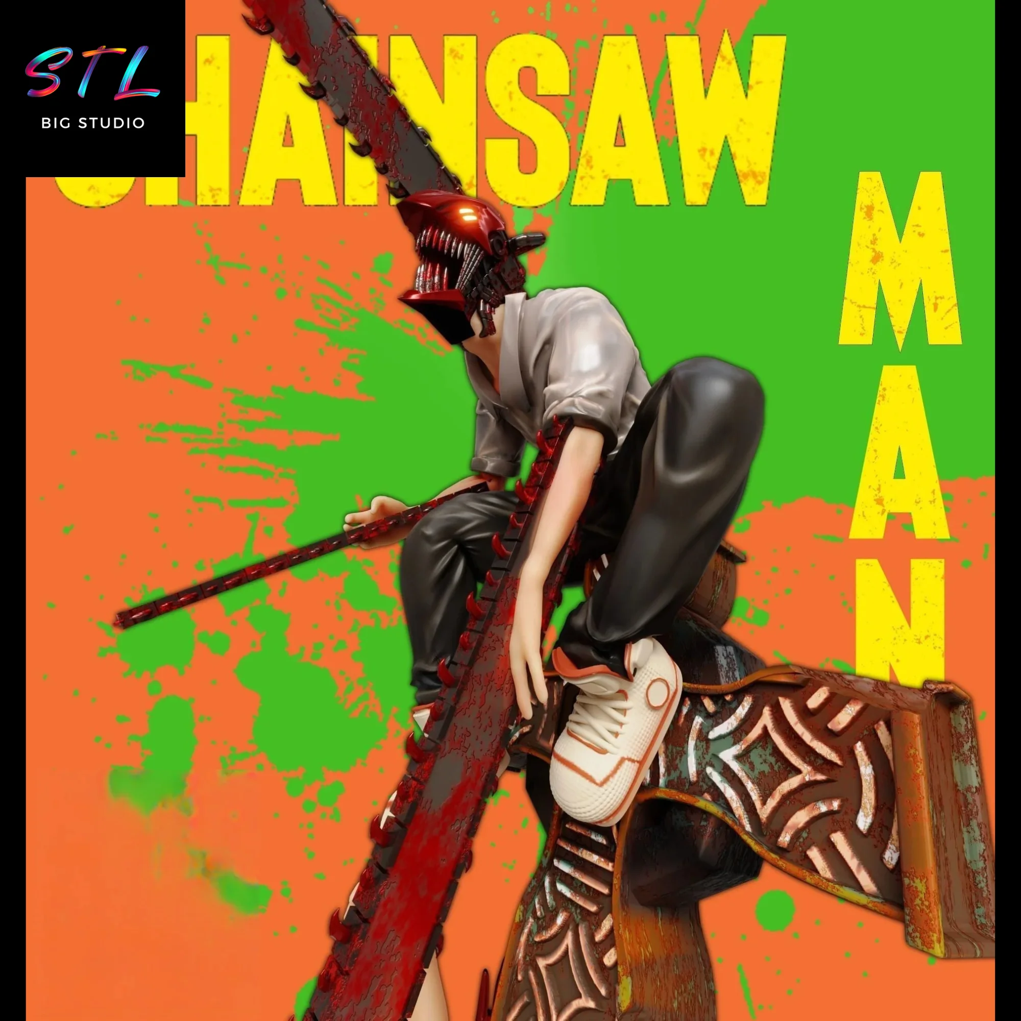 Denji STL | Chainsaw Man | 3D Printable Figure Model — view 2