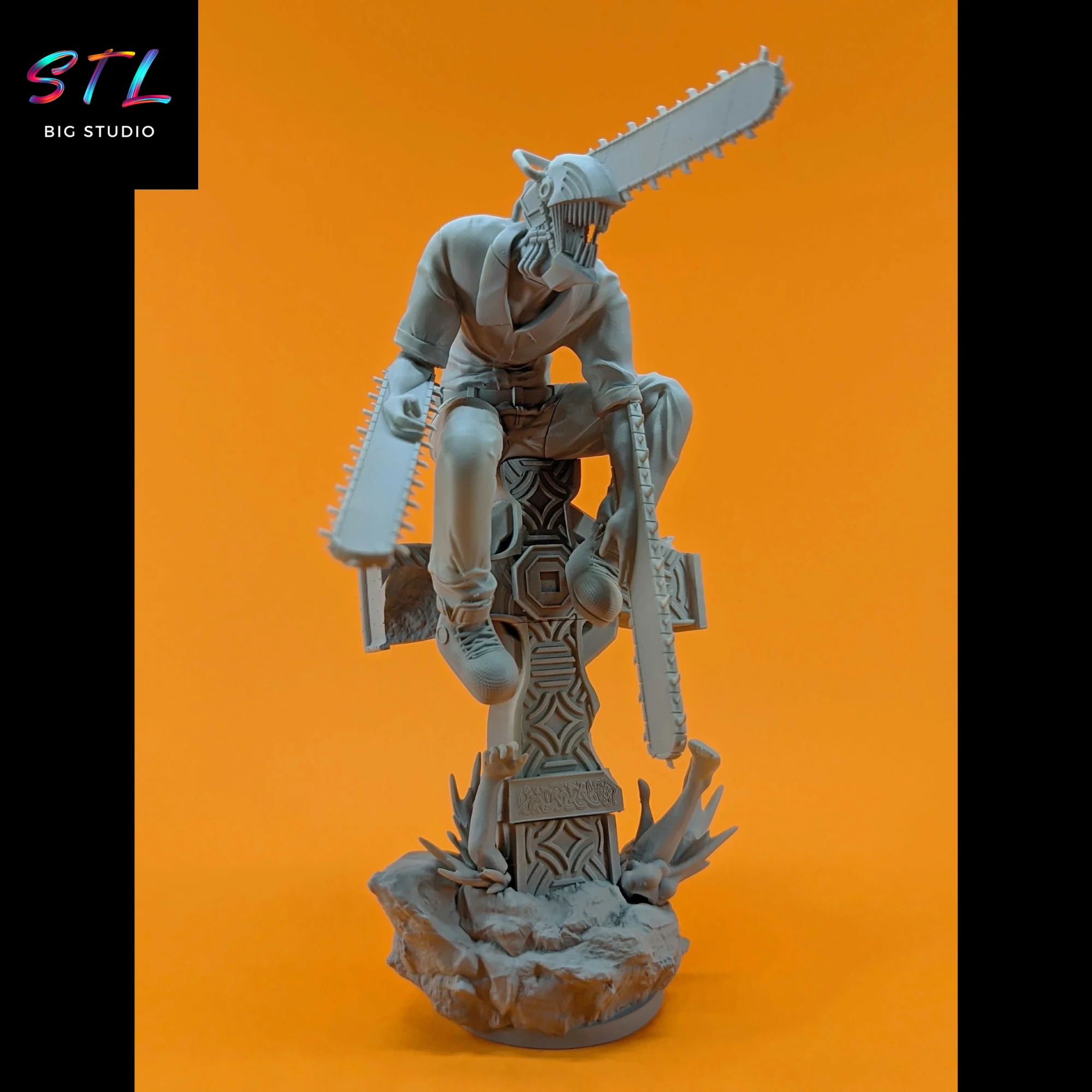 Denji STL | Chainsaw Man | 3D Printable Figure Model — view 3