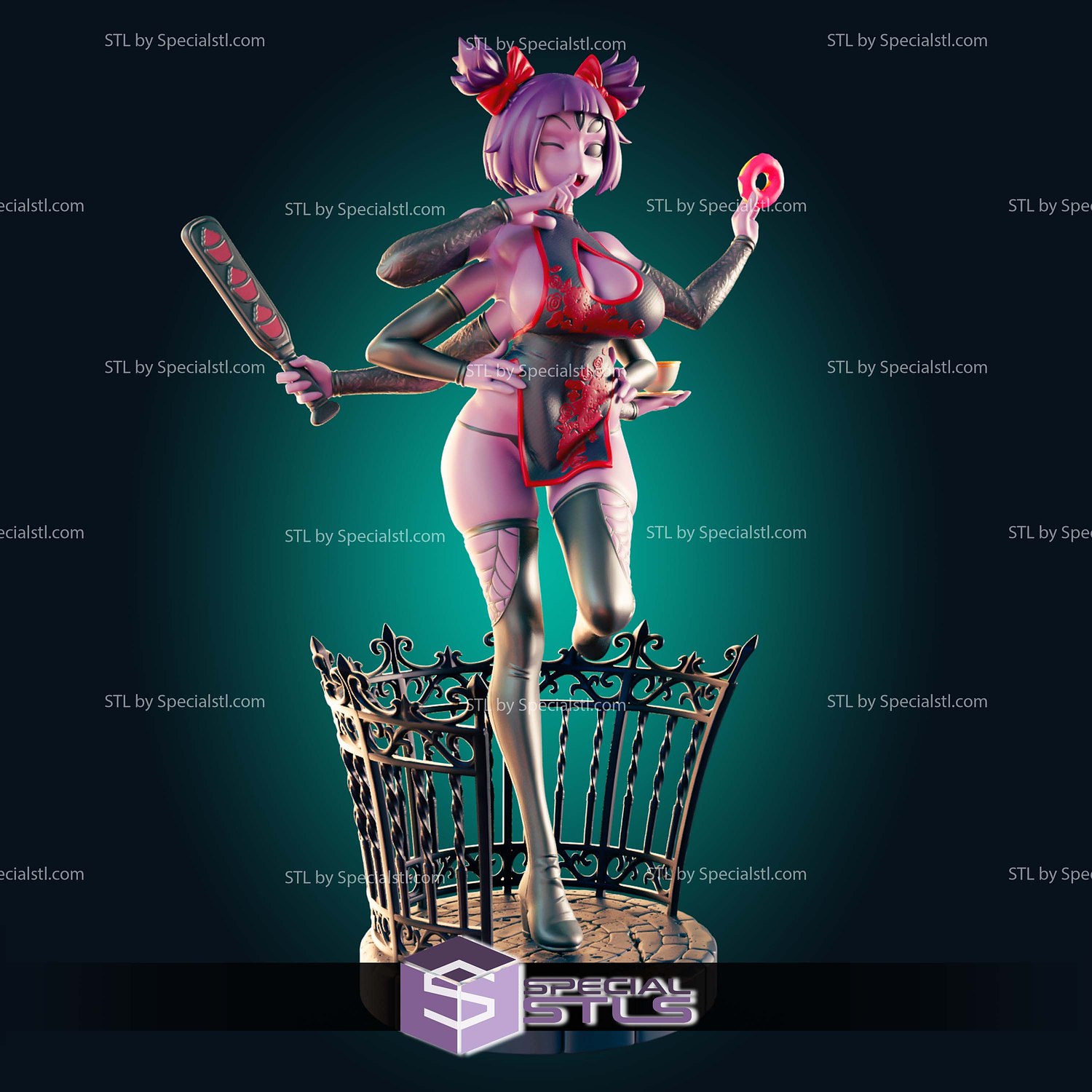 Muffet Thin And Curvy Spider Girl 3D Printer Files STL Model — view 2