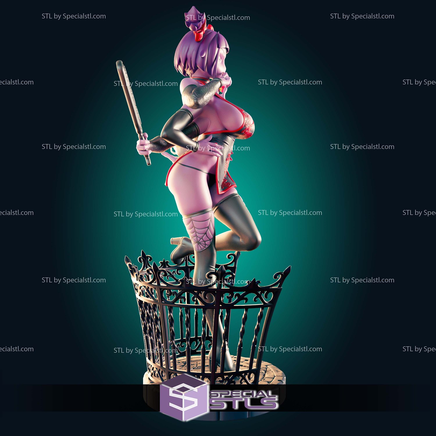 Muffet Thin And Curvy Spider Girl 3D Printer Files STL Model — view 3
