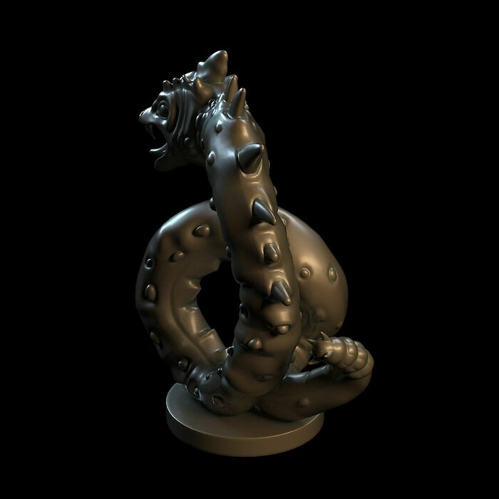 Snake sculpture 3D OBJ Model — view 2