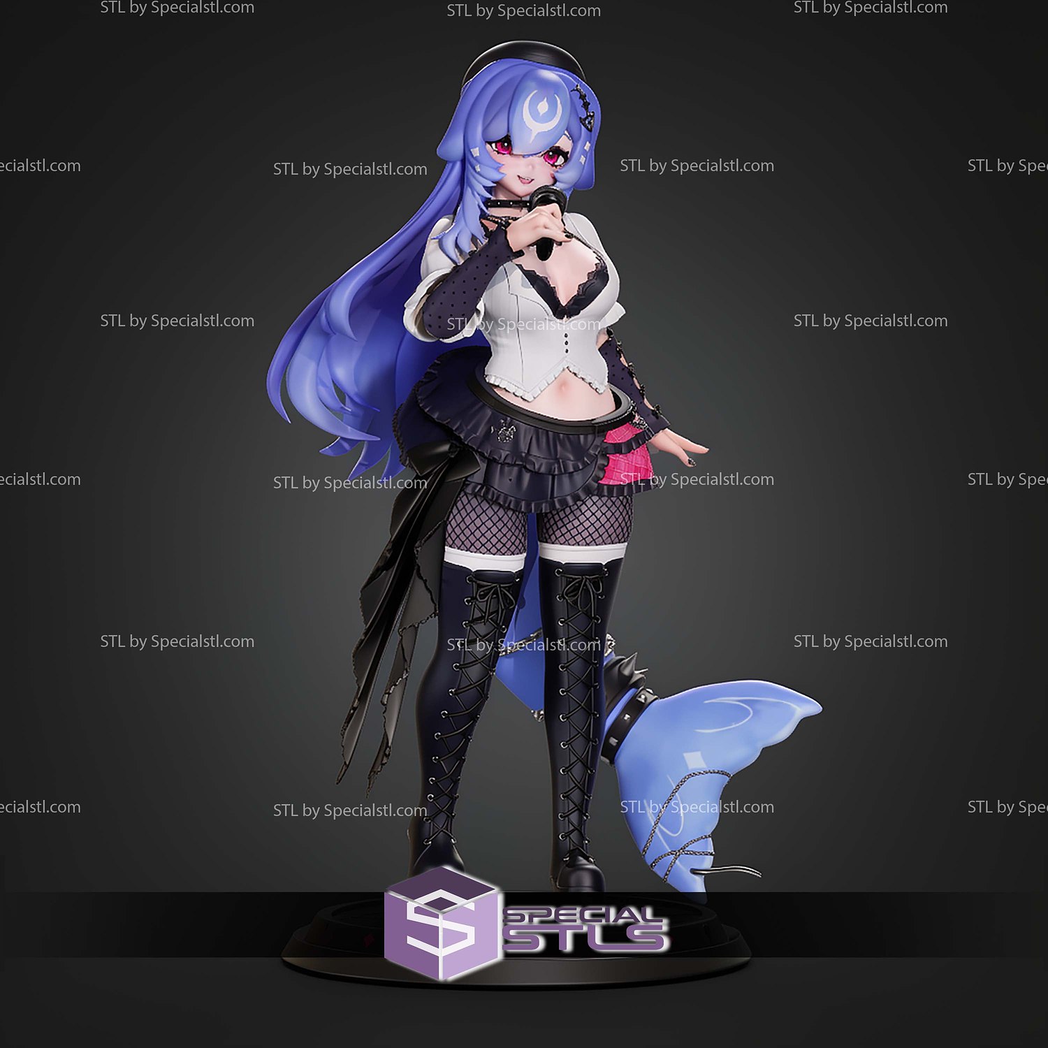 Bao The Whale Rockstar ENVtuber 243mm STL Files 3D Model — view 3