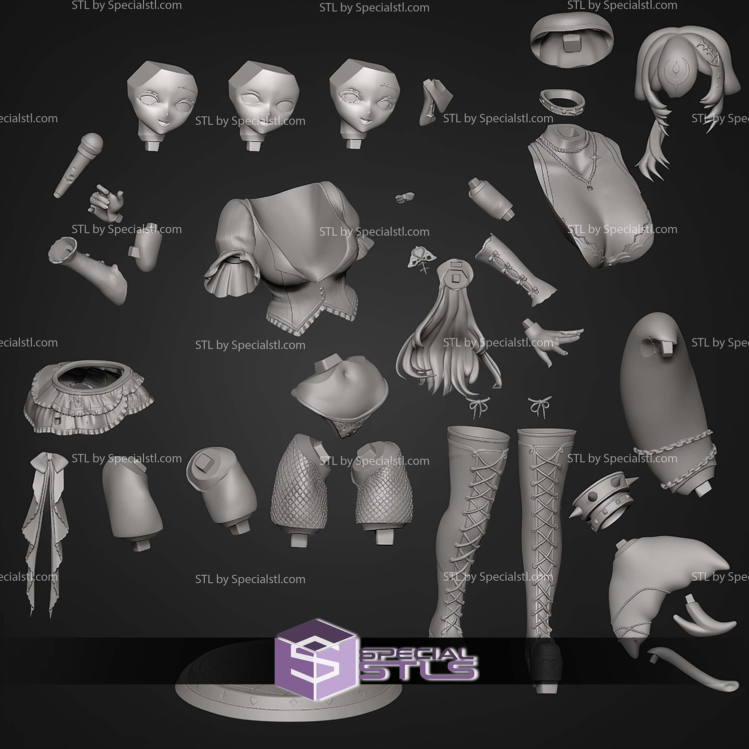 Bao The Whale Rockstar ENVtuber 243mm STL Files 3D Model — view 7