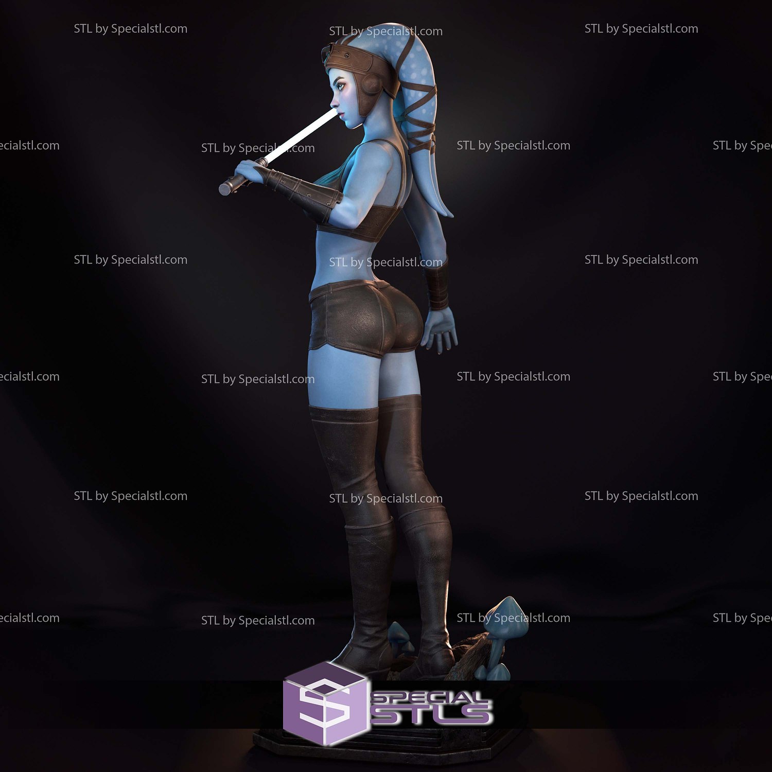 Aayla Secura Blue 3D Printer Files STL Model — view 4