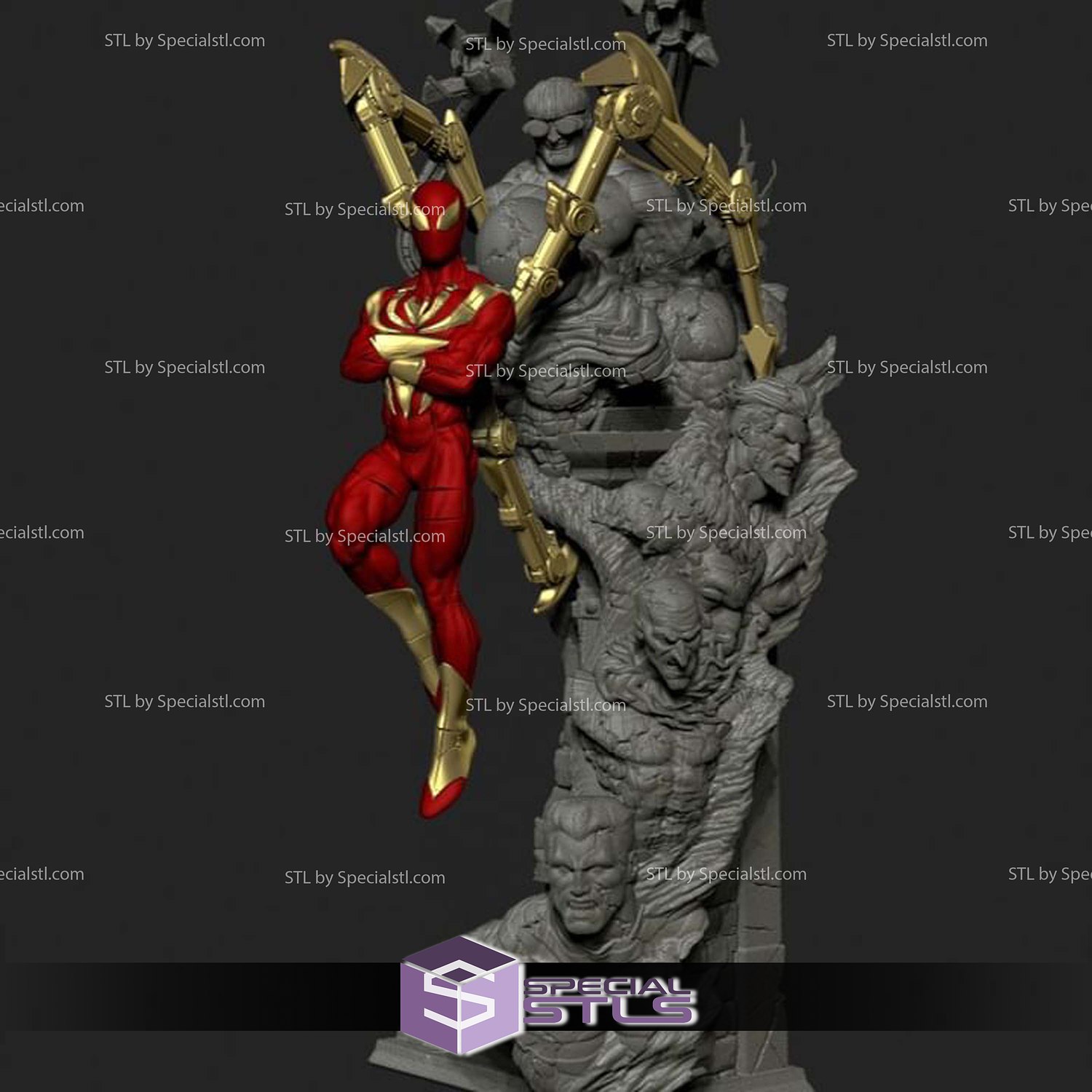 Iron Spider 3D Printer Files STL Model — view 4