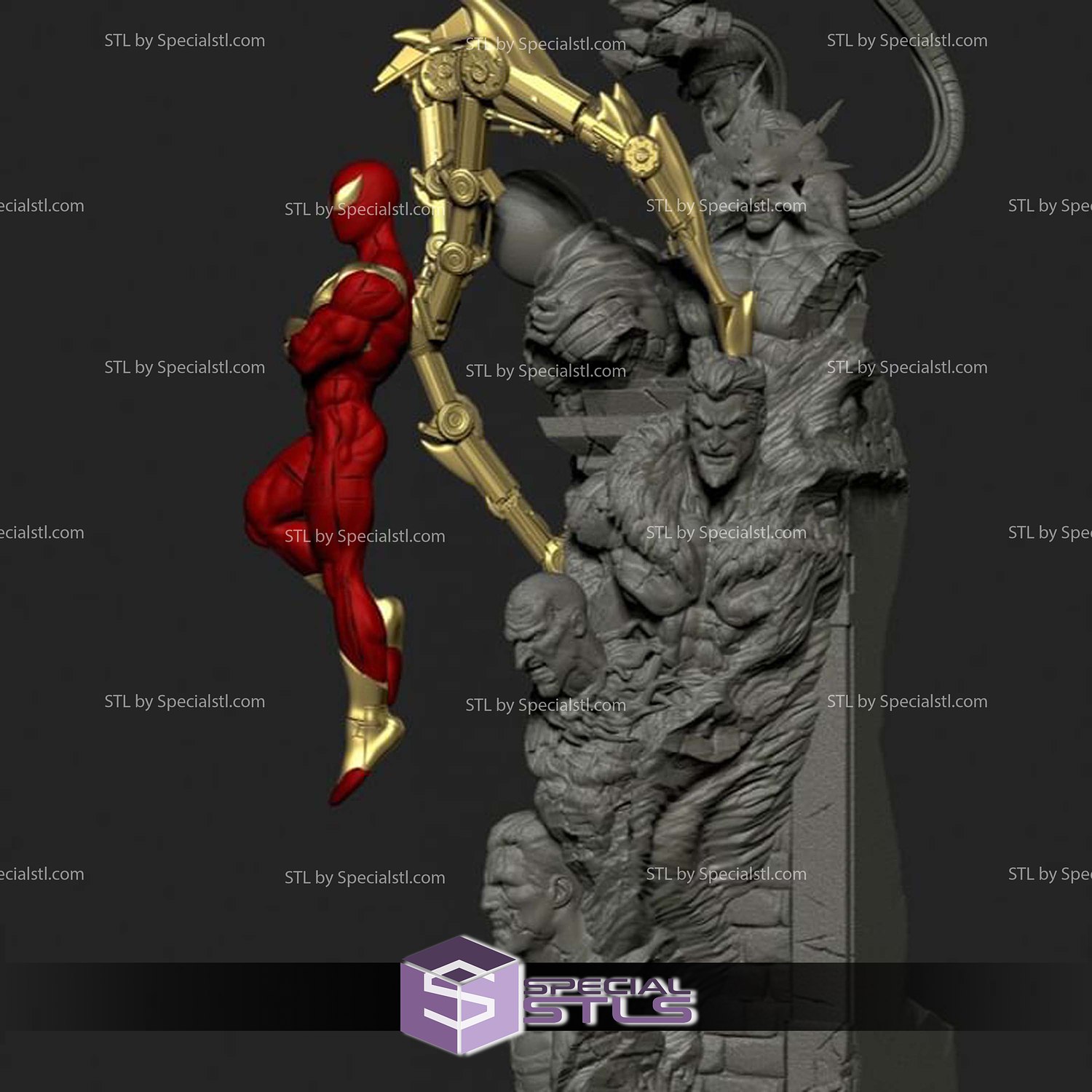 Iron Spider 3D Printer Files STL Model — view 8