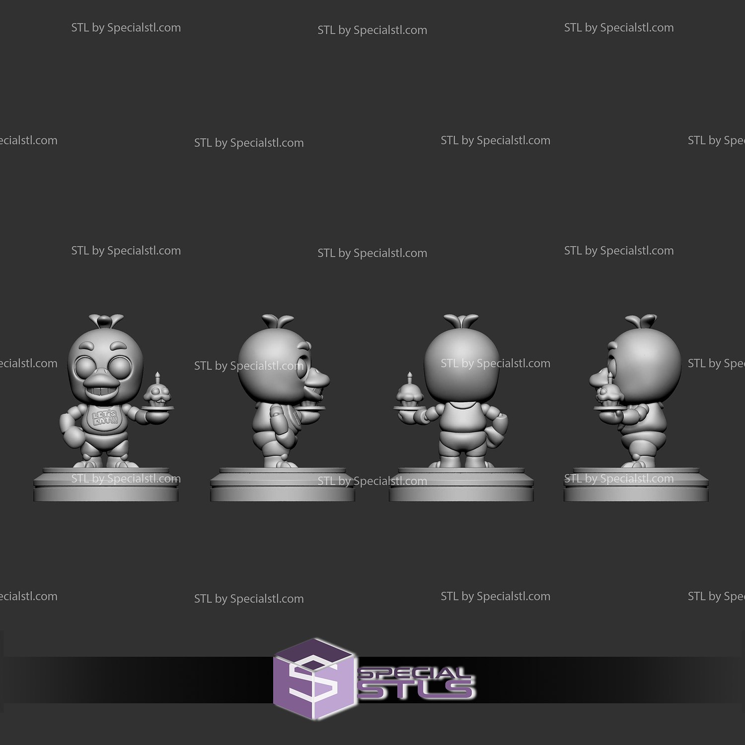 Five Nights at Freddy Chica Chibi 3D Printer Files STL Model — view 3