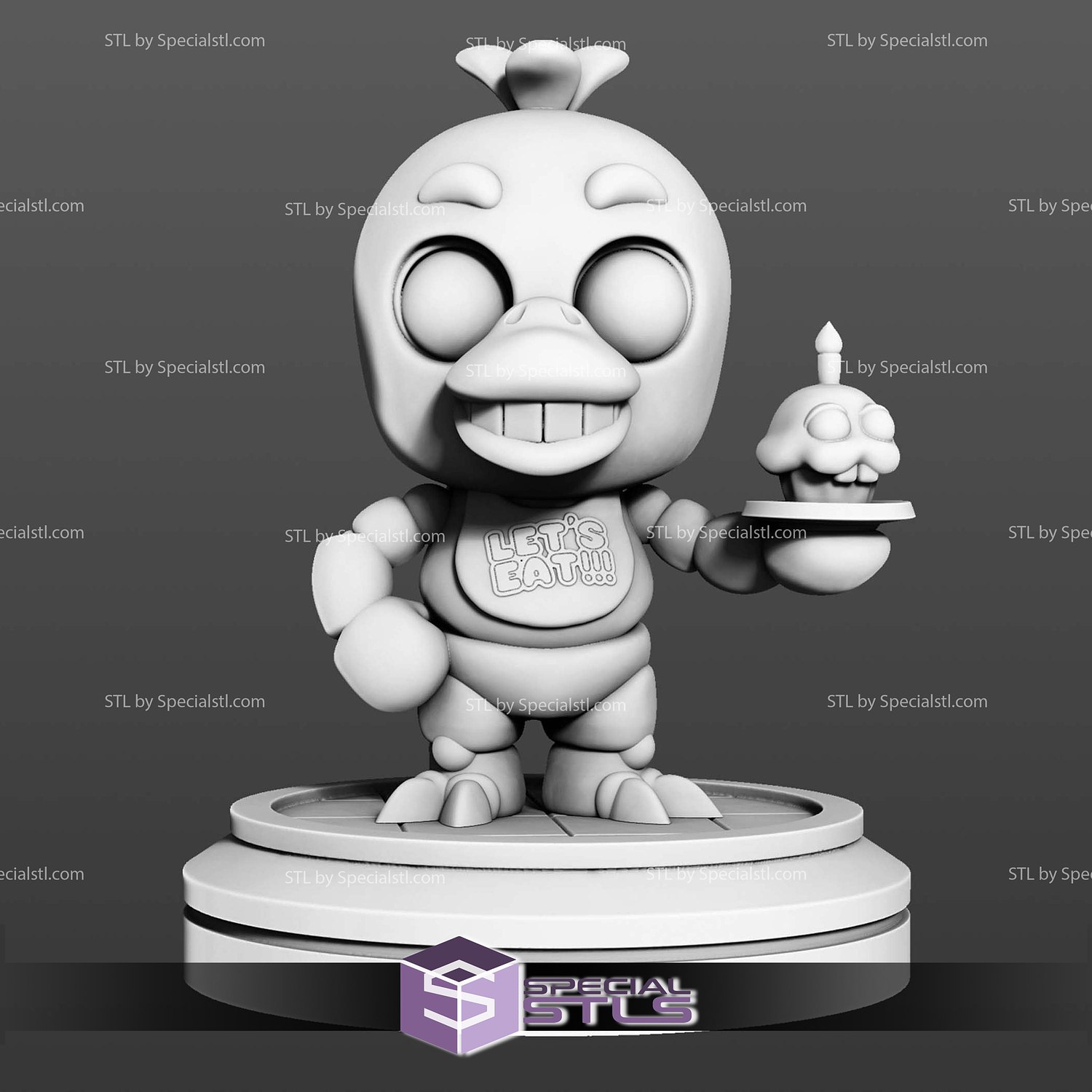 Five Nights at Freddy Chica Chibi 3D Printer Files STL Model — view 4