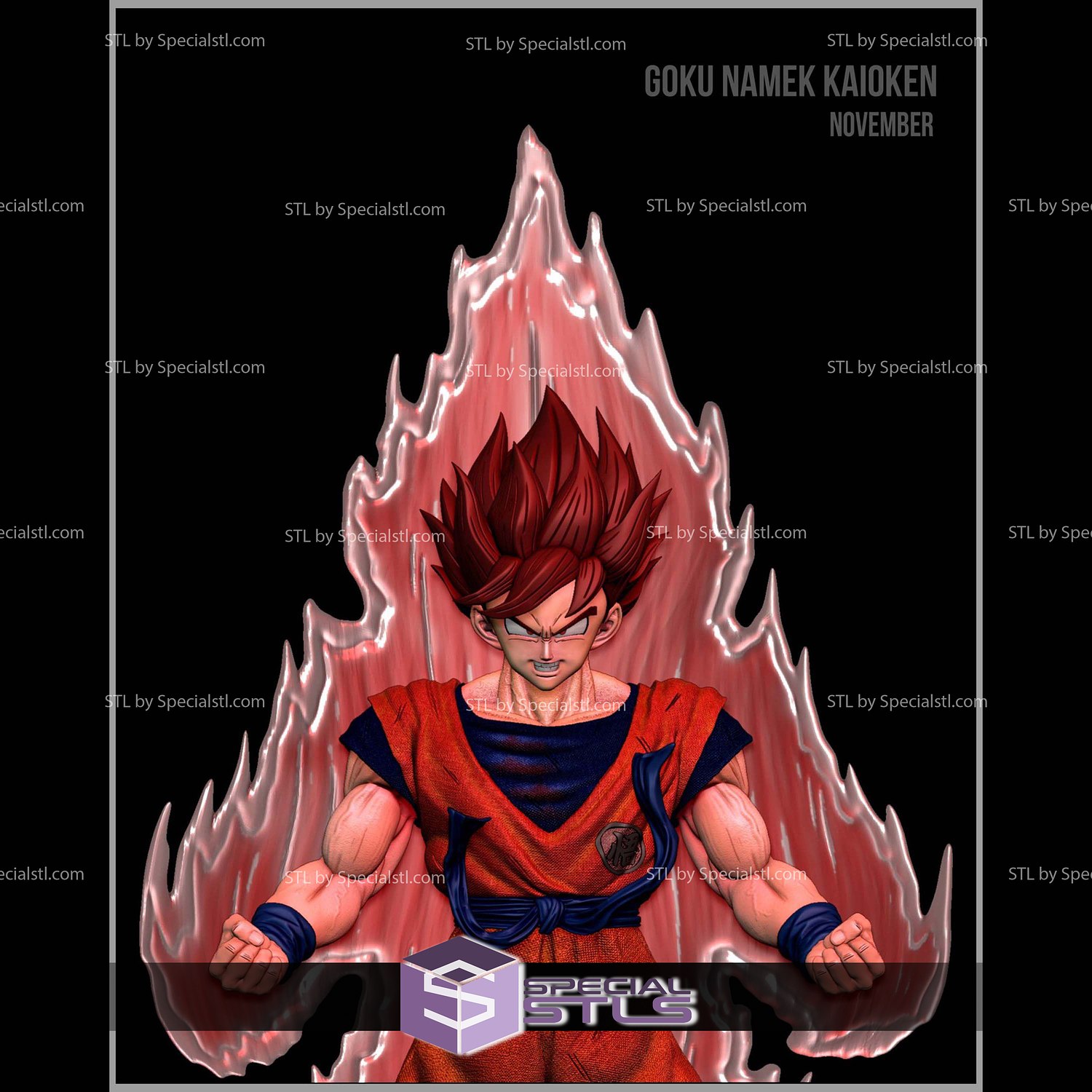 Goku Kaioken Power 3D Model Sculpture STL Model — view 2