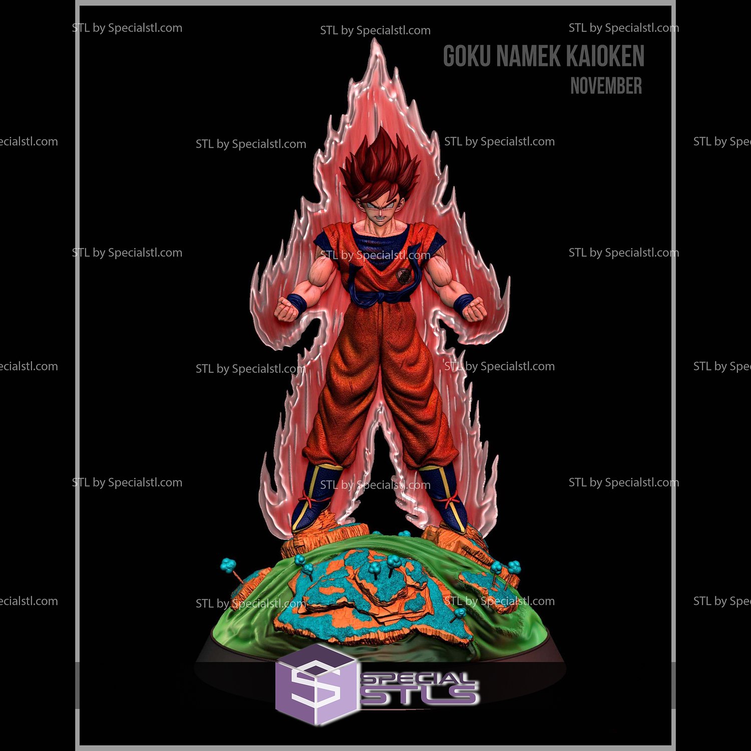 Goku Kaioken Power 3D Model Sculpture STL Model — view 3