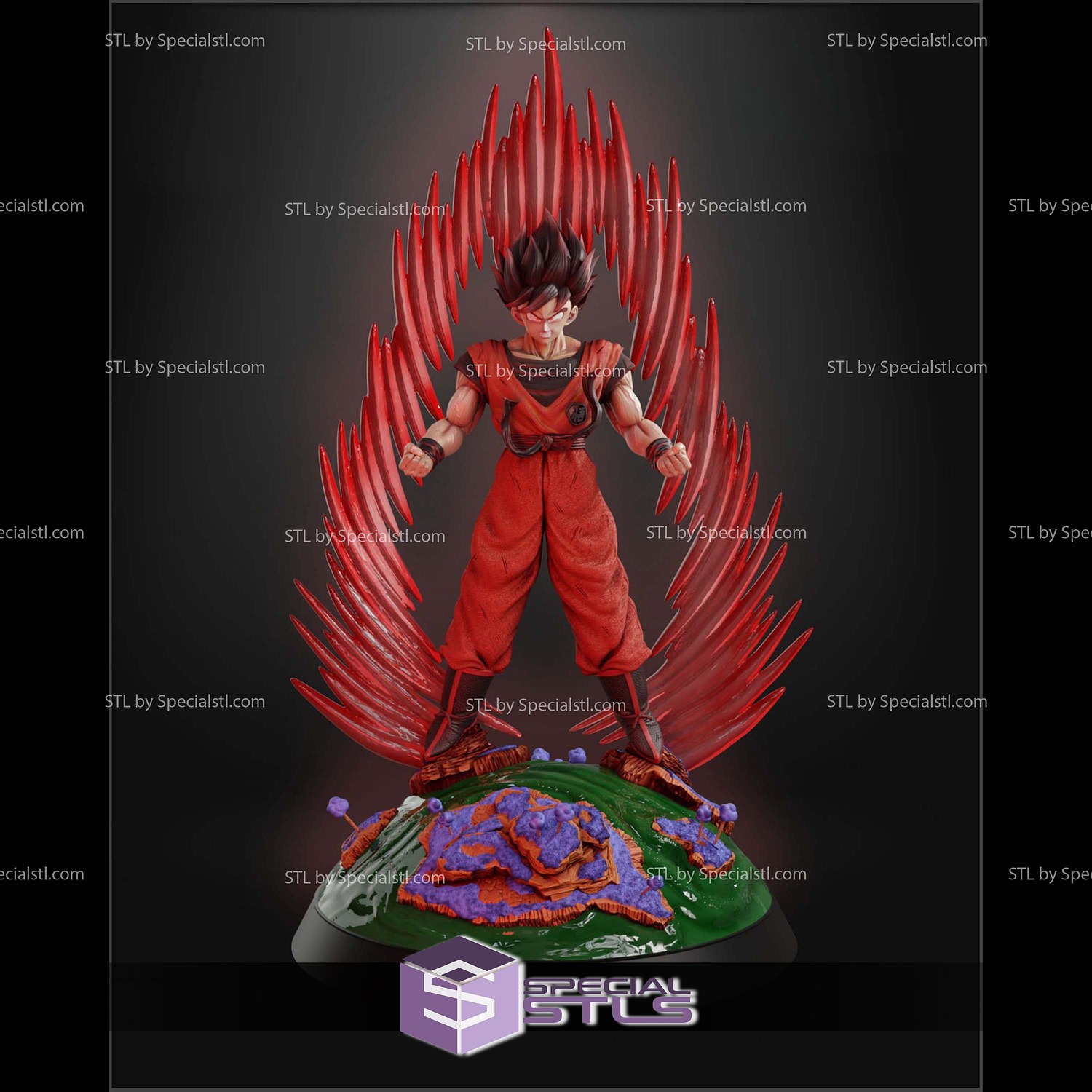 Goku Kaioken Power 3D Model Sculpture STL Model — view 4
