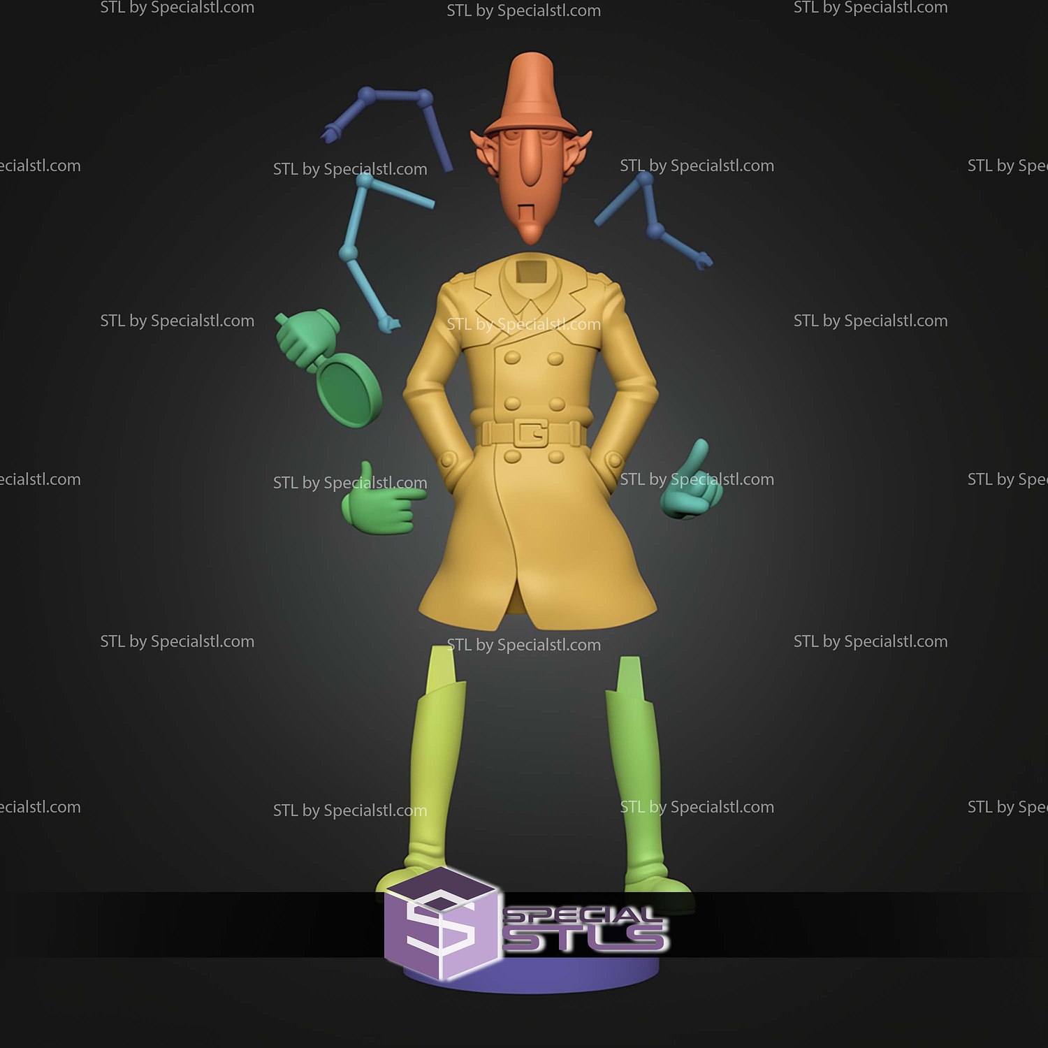 Inspector Gadget 200mm STL Files 3D Model — view 2