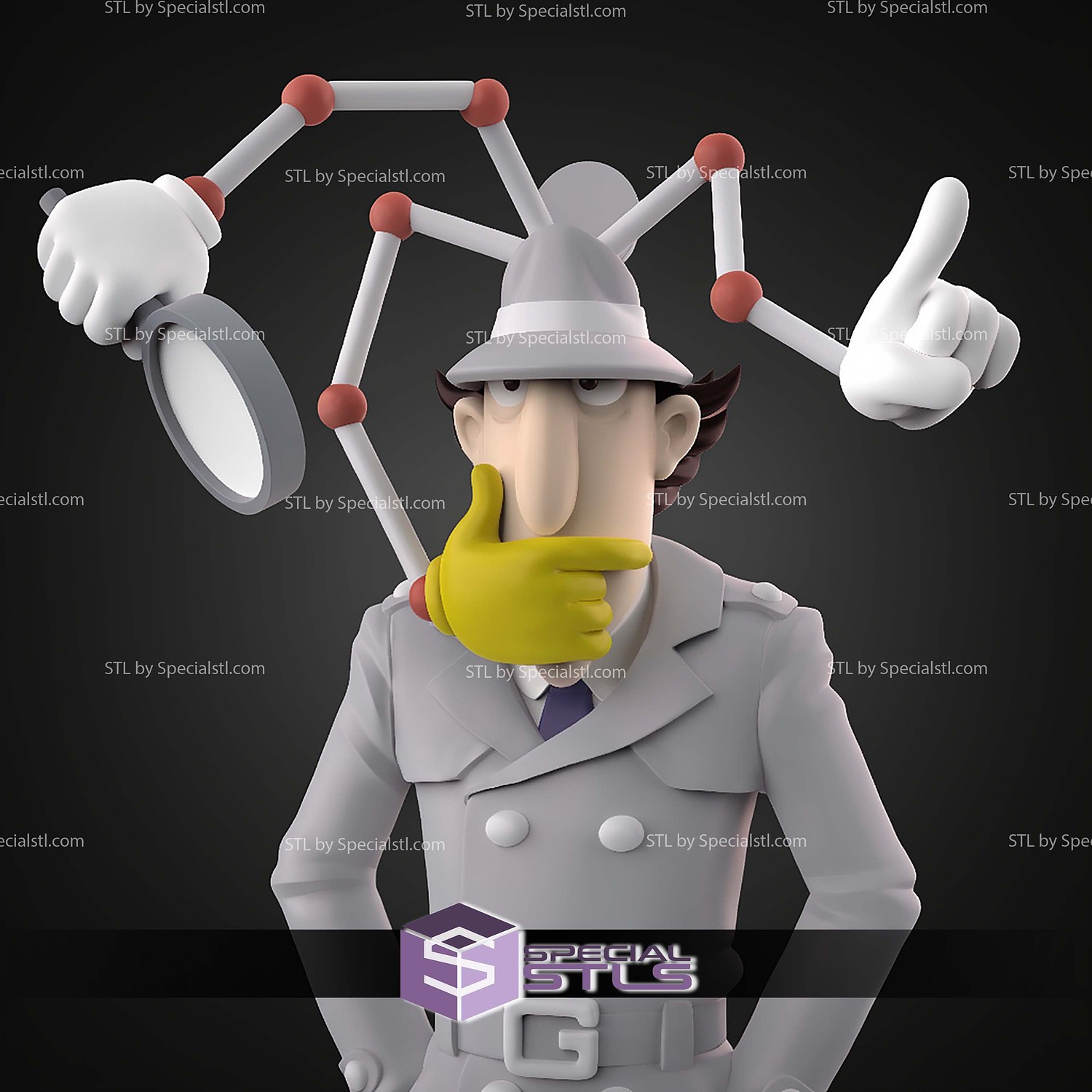 Inspector Gadget 200mm STL Files 3D Model — view 4