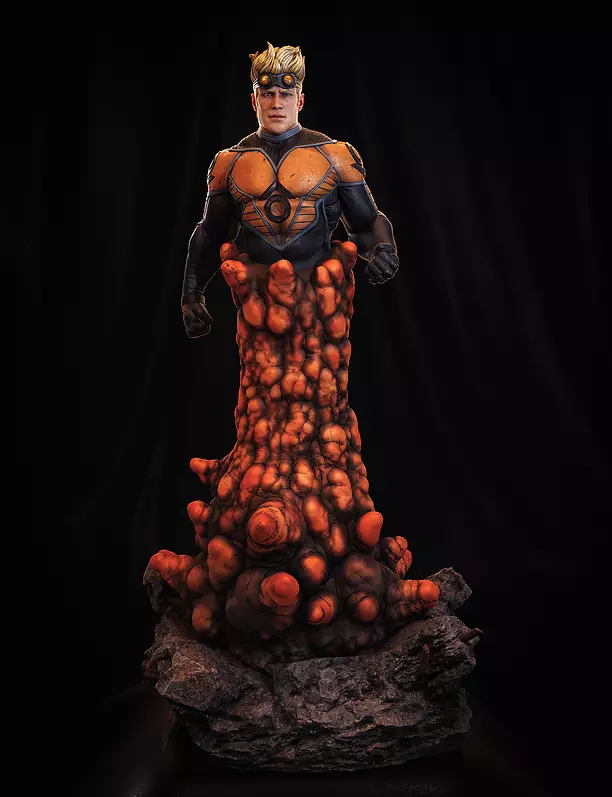 Cannonball New Mutants X-Men Statue for 3d Print STL Model