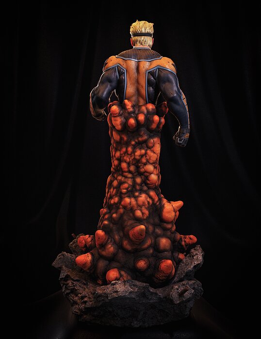 Cannonball New Mutants X-Men Statue for 3d Print STL Model — view 3