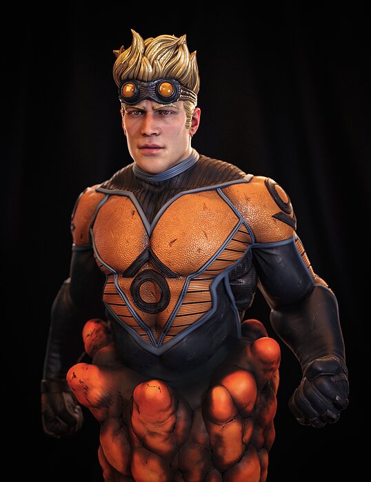 Cannonball New Mutants X-Men Statue for 3d Print STL Model — view 5