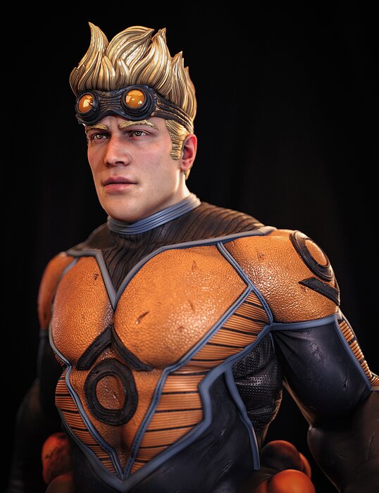 Cannonball New Mutants X-Men Statue for 3d Print STL Model — view 7