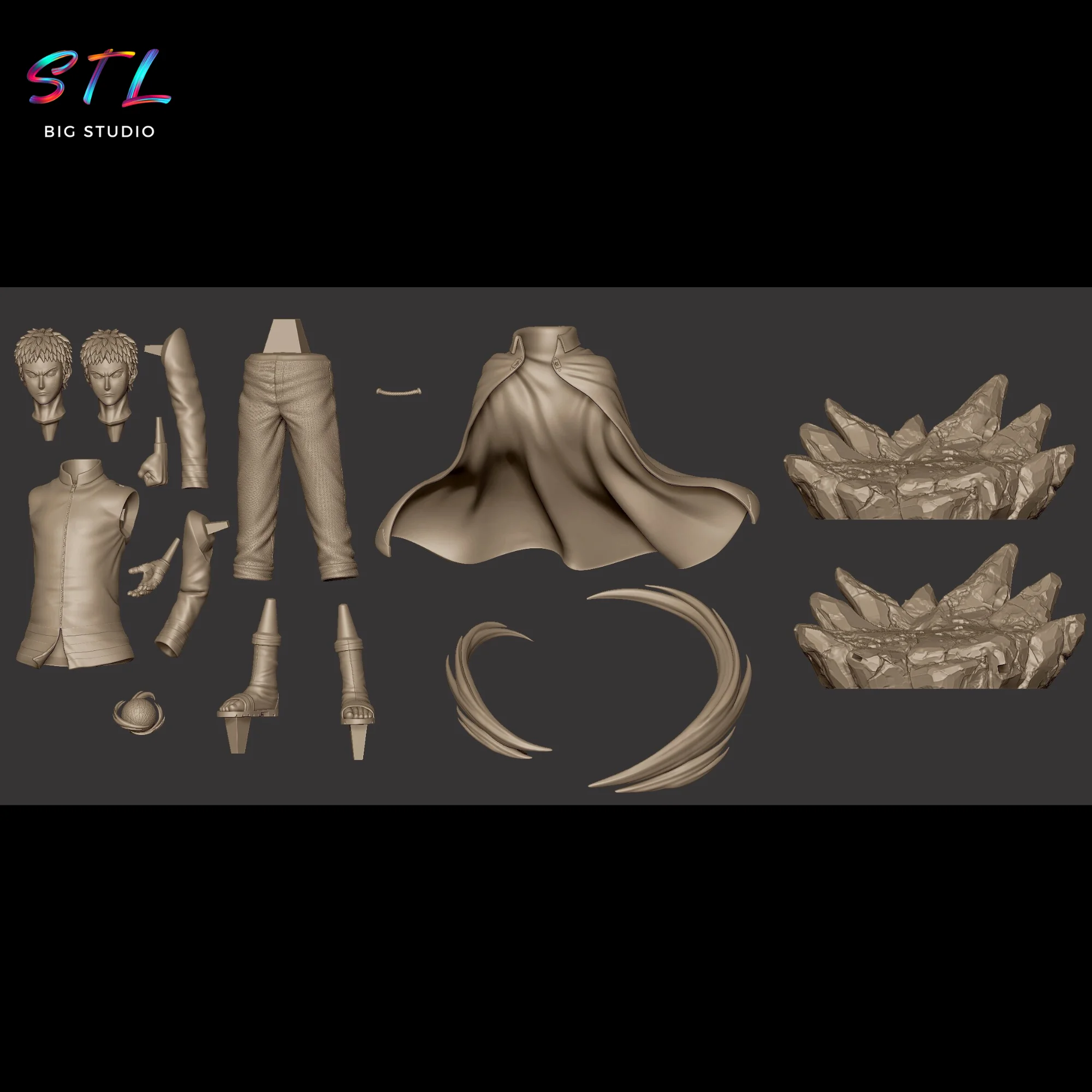 Naruto Hokage STL | 3D Printable Figure Model — view 6