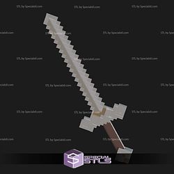 Cosplay STL Files Minecraft Movie Sword 3D Model