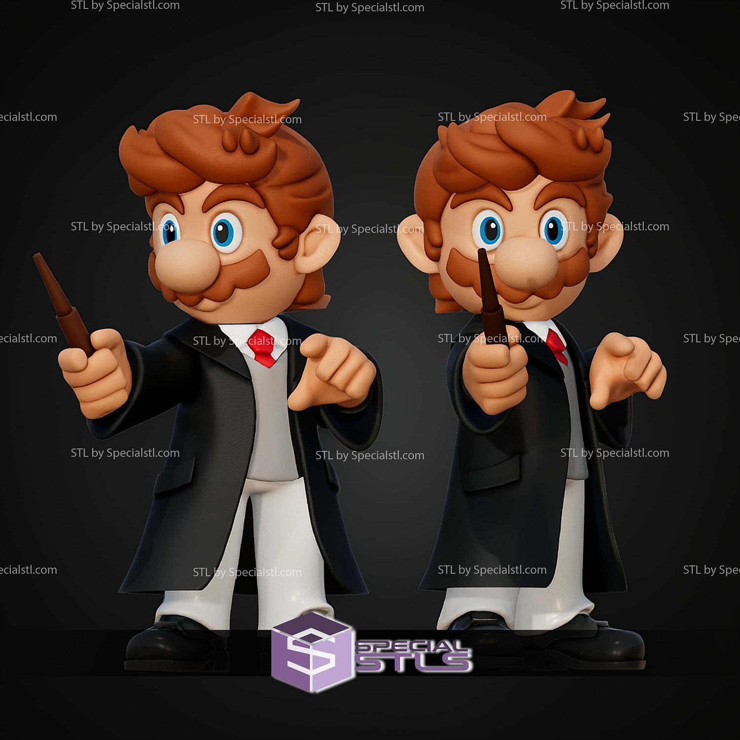 Super Basic STL Mario Harry Potter Multipart 3D Model — view 4