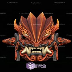 Cosplay STL Files Groudon Menpo Mask 3D Model