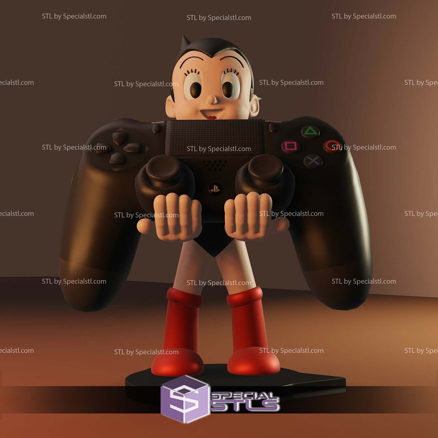 Astroboy Joystick Holder 3D Printer Files STL Model — view 3