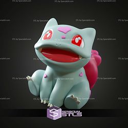 Basic Pokemon Collection Sitting Rose Bulbasaur 3D STL Model