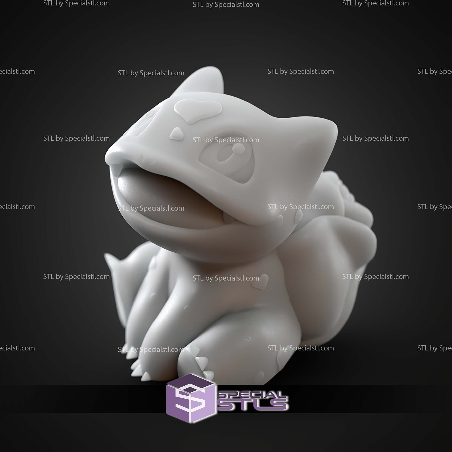 Basic Pokemon Collection Sitting Rose Bulbasaur 3D STL Model — view 2