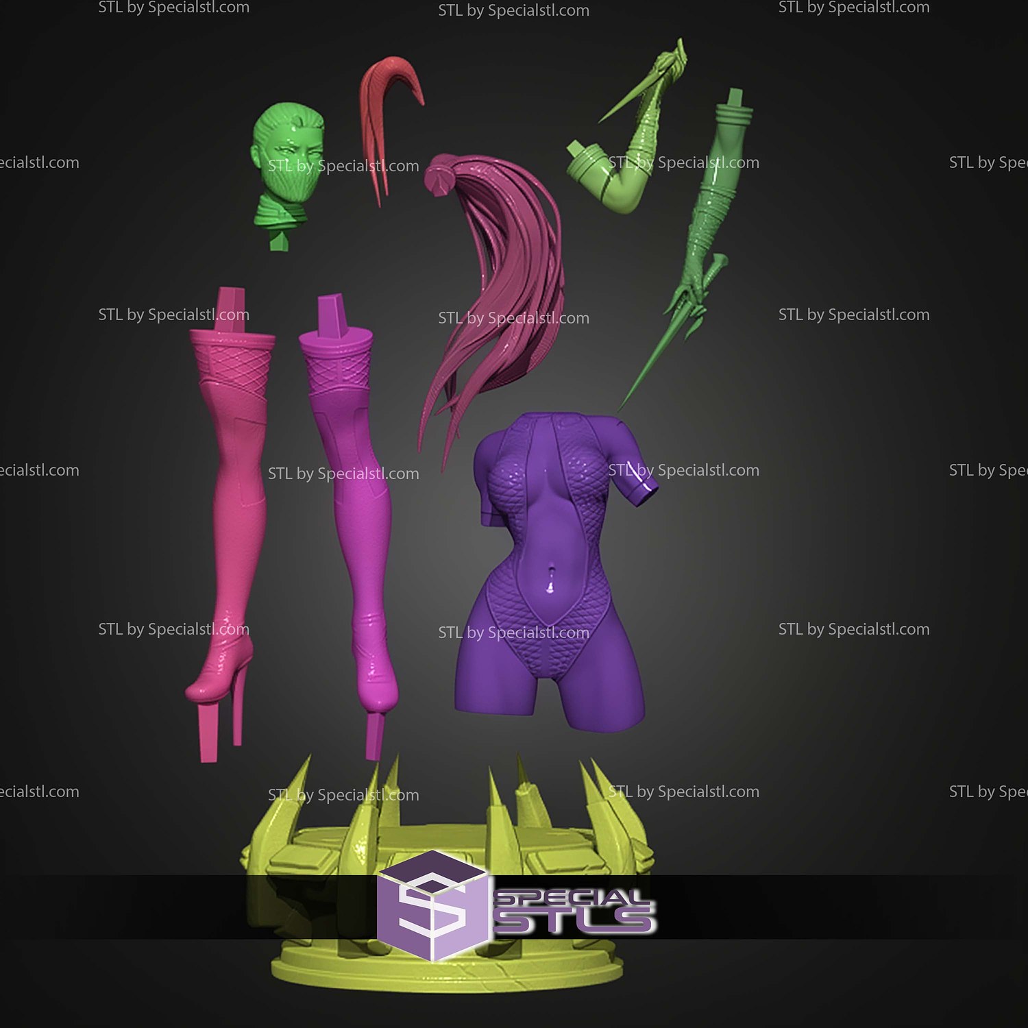Mileena Standalone 1-6 STL Files 3D Model — view 7