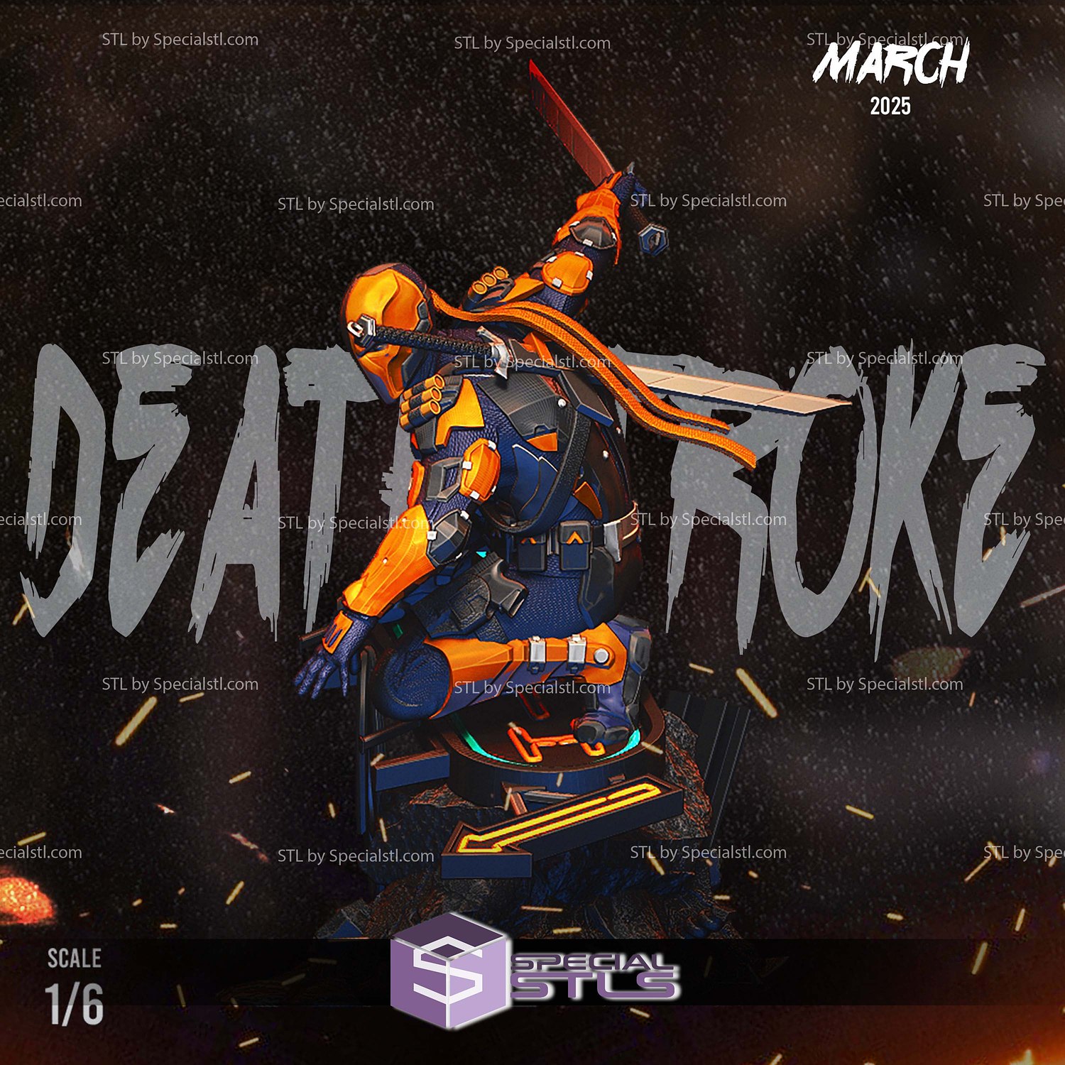 Deathstroke Battle 1-6 3D Printer Files STL Model — view 2