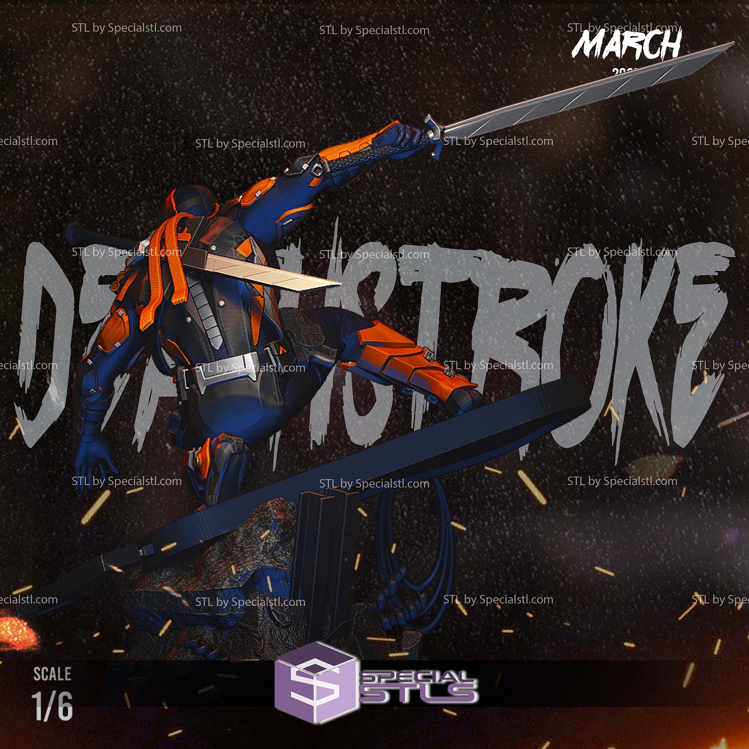 Deathstroke Battle 1-6 3D Printer Files STL Model — view 3