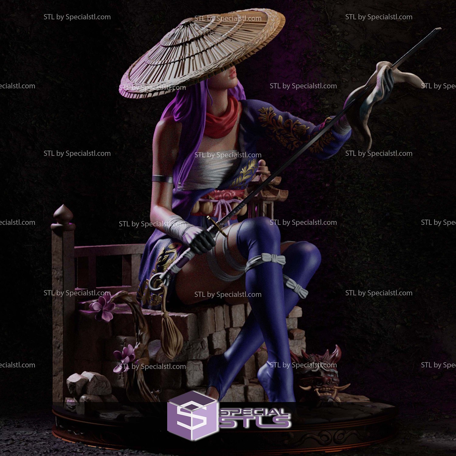 Psylocke Samurai 3D Printer Files STL Model — view 2