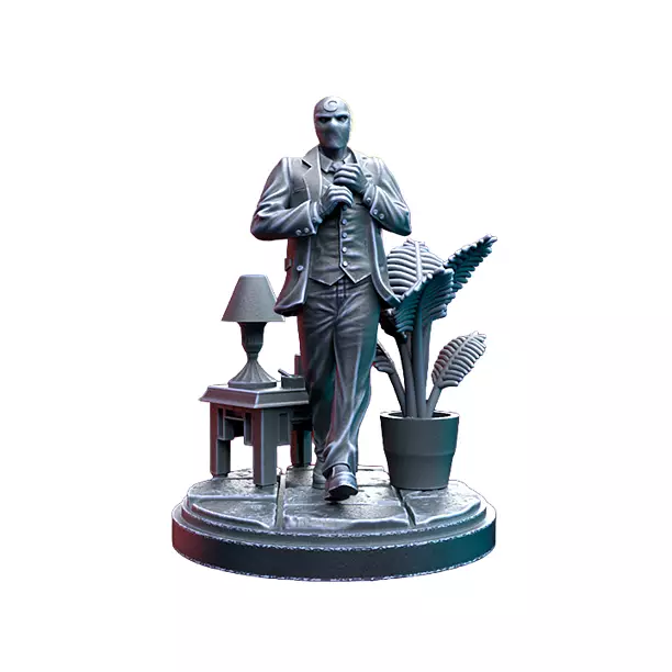Tuxedo Moon On 35mm Base V - RPG Tabletop Figure 3D STL Model