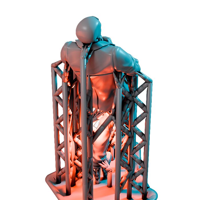 Tuxedo Moon On 35mm Base V - RPG Tabletop Figure 3D STL Model — view 2