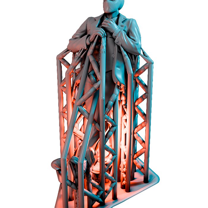 Tuxedo Moon On 35mm Base V - RPG Tabletop Figure 3D STL Model — view 3