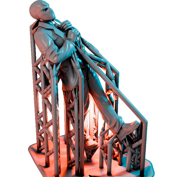 Tuxedo Moon On 35mm Base V - RPG Tabletop Figure 3D STL Model — view 4