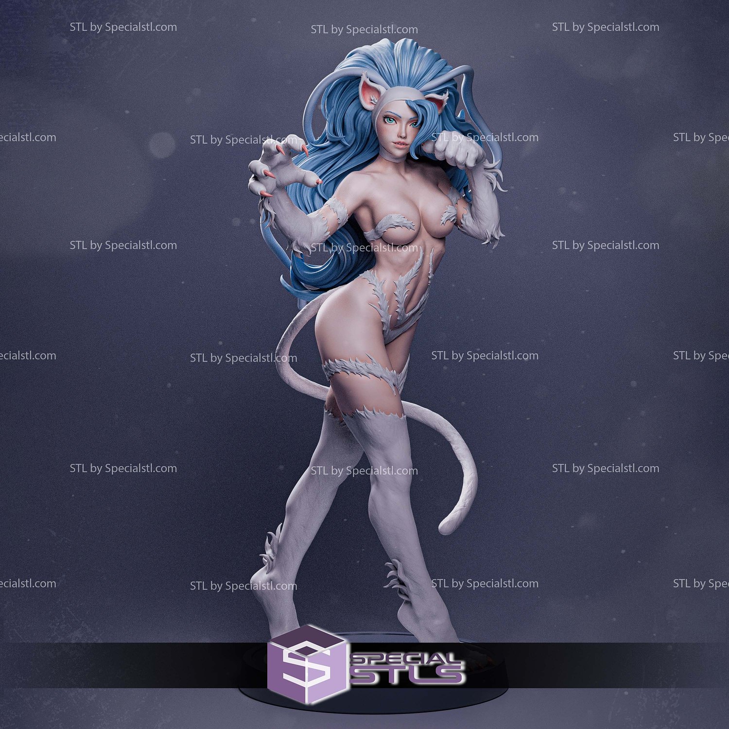 Felicia Realistic Sculptures 3D Printing STL Model — view 3