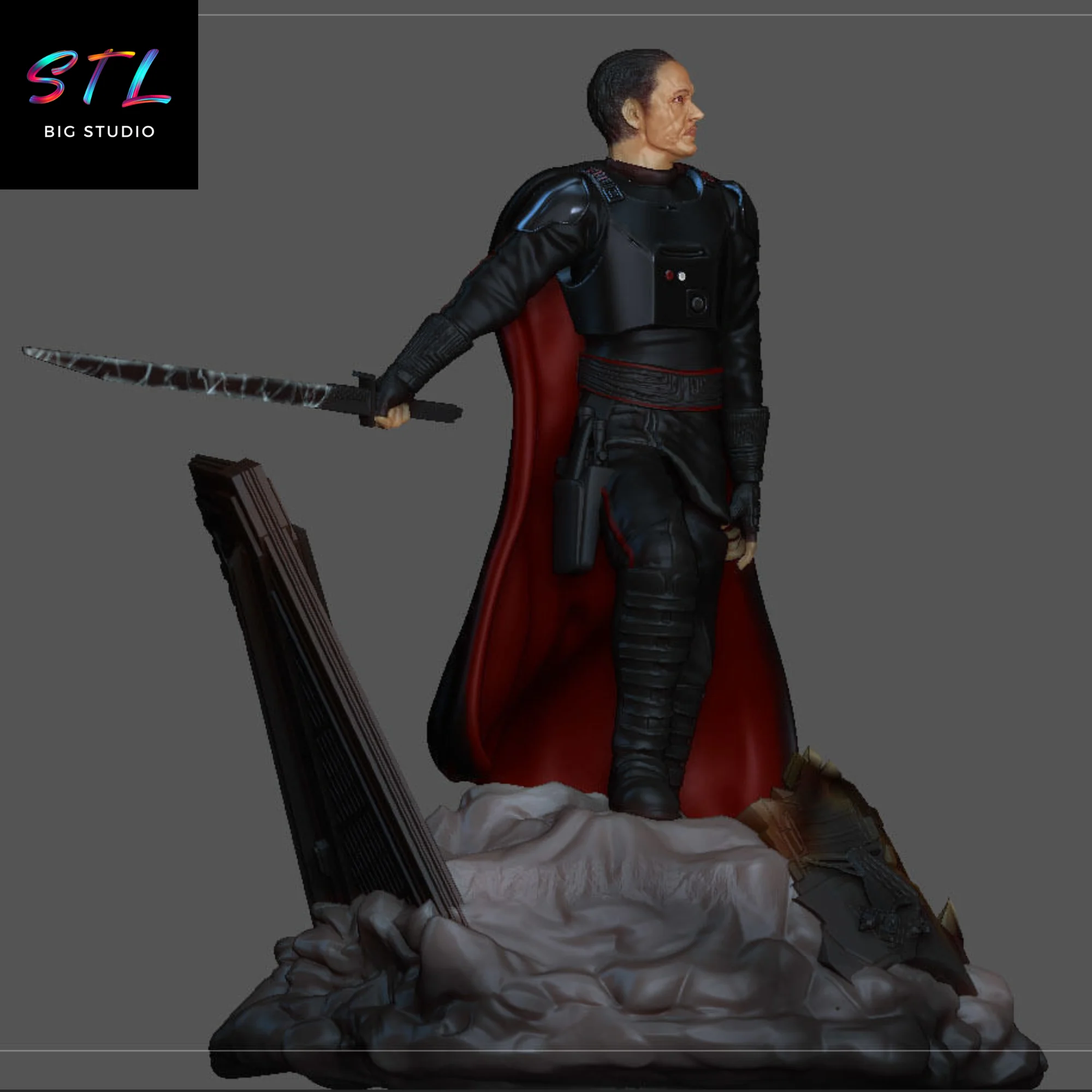 Moff Gideon STL | Star Wars 3D Printable Figure Model — view 3